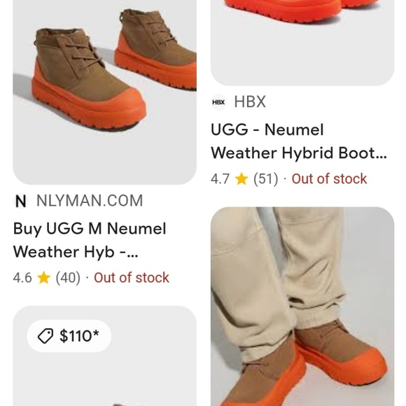 UGG Neumel Weather Hybrid Boots - Brown and Orange Size 13 Limited Edition LNWOT - Picture 8 of 8